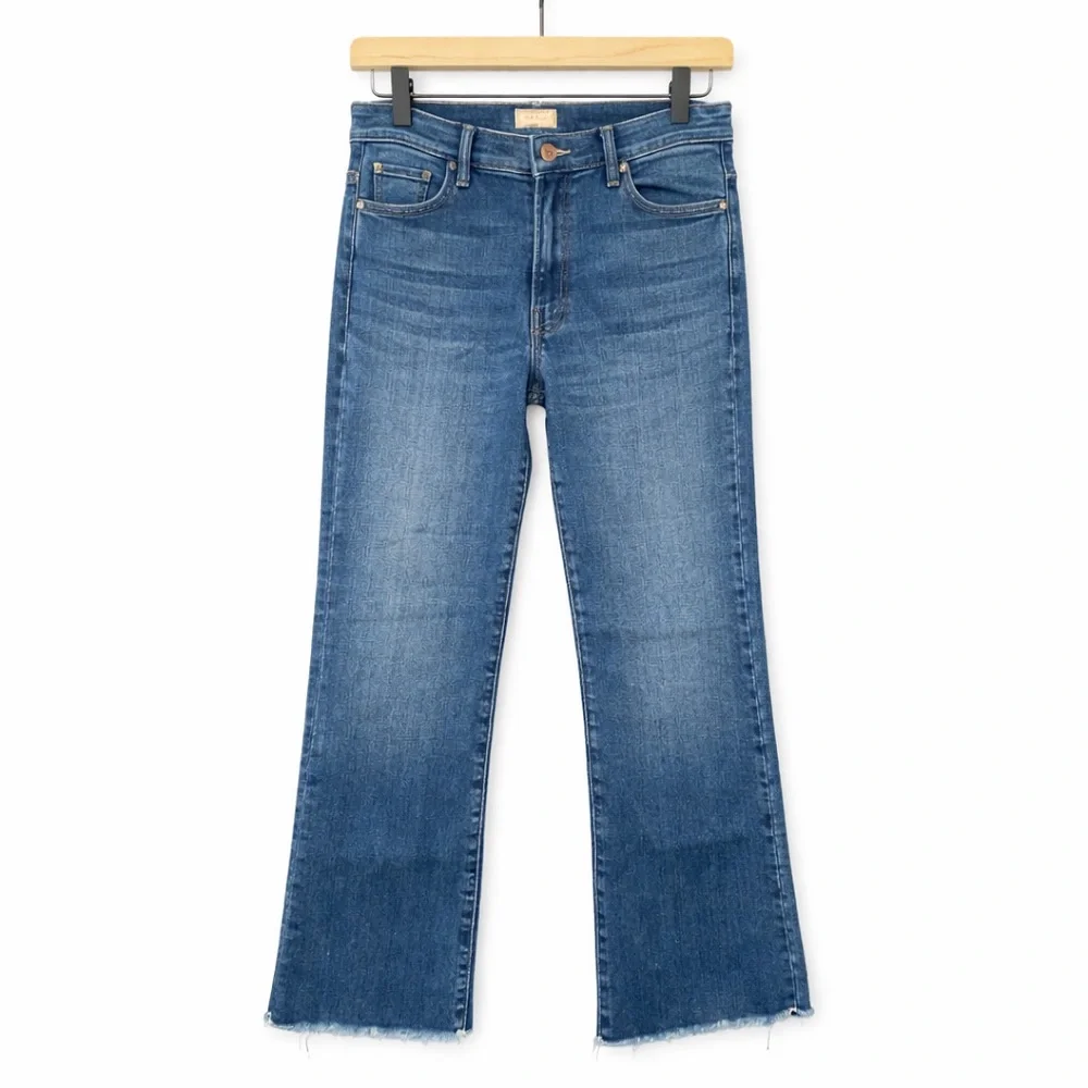 MOTHER The Hustler Ankle Fray Jeans Women’s Size 29 Blue Wash Raw Hem - Picture 1 of 9